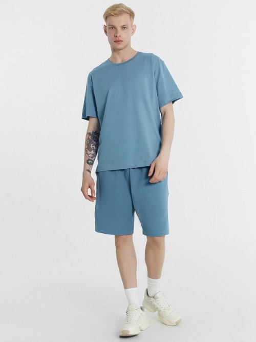 Футболка мужская в серо-голубом цвете, фото 3 из 5