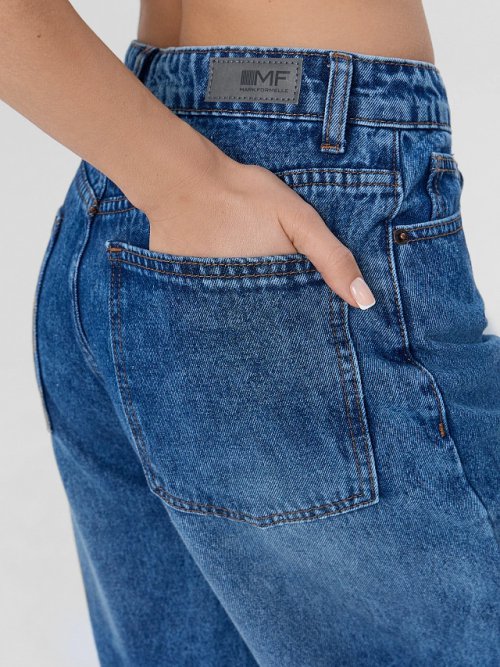 Джинсы женские baggy fit синие с высокой посадкой, фото 6 из 14