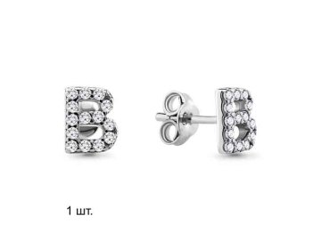 Серьга одиночная Aquamarine, серебро 925 проба, вставка фианит в Сморгони 7 Карат