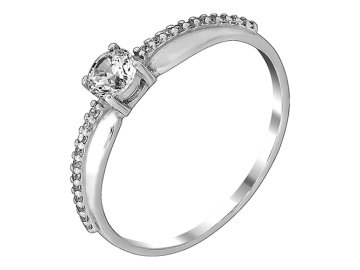 Кольцо декоративное BIRYUZA, серебро 925 проба, вставка цирконий в Березе 7 Карат