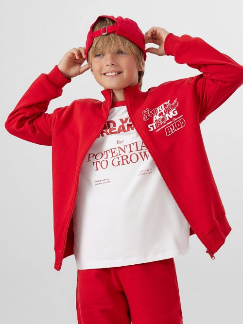 Толстовка для мальчиков красная на молнии, фото 6 из 6