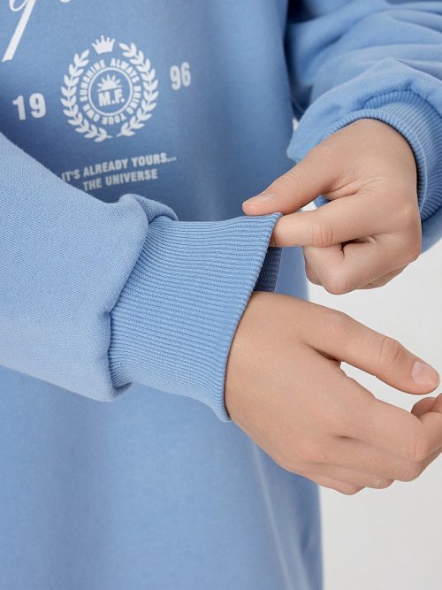 Платье для девочки голубое с надписью "mini influencer", фото 5 из 24