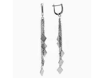 Серьги длинные, серебро 925 проба