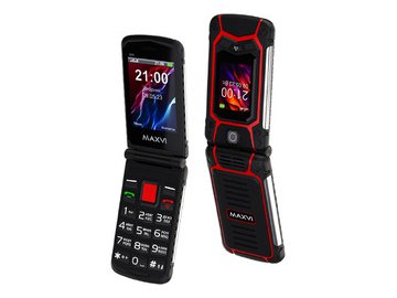 Мобильный телефон Maxvi E 10 (черный/красный) на акции в магазинах 5 элемент
