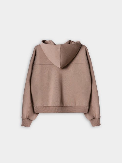Толстовка женская бежевая на молнии, фото 11 из 55