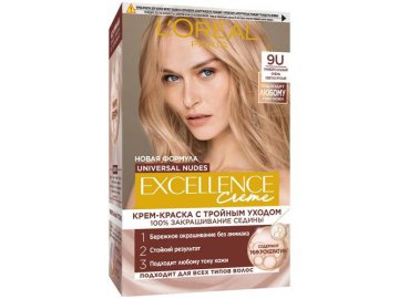 Крем-краска для волос без аммиака L'OREAL Excellence с тройным уходом, тон 9U, 255 г