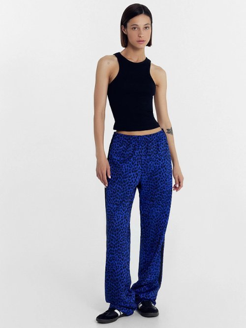 Брюки женские синие с леопардовым принтом, фото 4 из 7