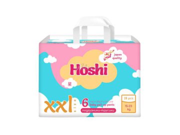 Детские подгузники-трусики HOSHI, размер XXL 6, 28 шт