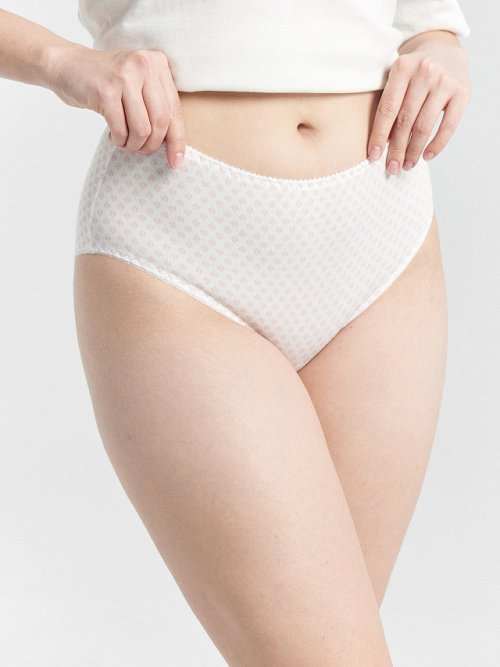 Трусы женские макси белые с мелким узором, фото 2 из 9