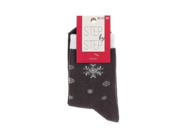 Мила акции Давид-Городок - Носки женские STEP by STEP Снежинки, размер 25, цвет серый арт. НЖ 9051-40