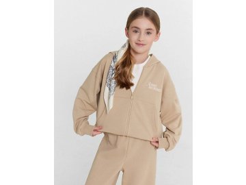 Толстовка для девочек бежевая на молнии
