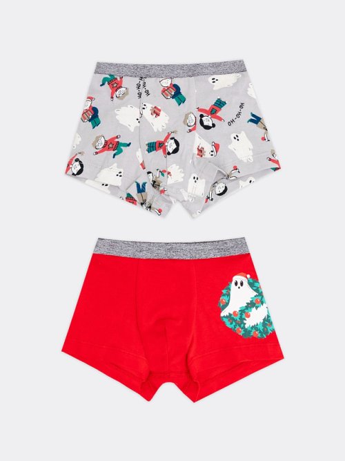 Трусы для мальчиков боксеры мультипк (2 шт.) серые, фото 1 из 3