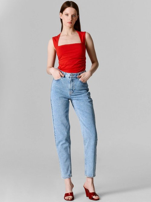 Джинсы Mom fit женские голубые, фото 1 из 7