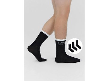 Носки мужские (3 пары) черные с разными рисунками в виде обуви Марк Формель