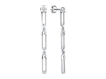 Серьги пусеты TALANT, серебро 925 проба, вставка фианит 7 Карат
