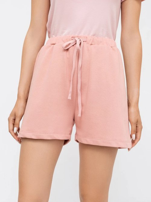 Свободные шорты мини с высокой линией талии в персиковом цвете, фото 2 из 4