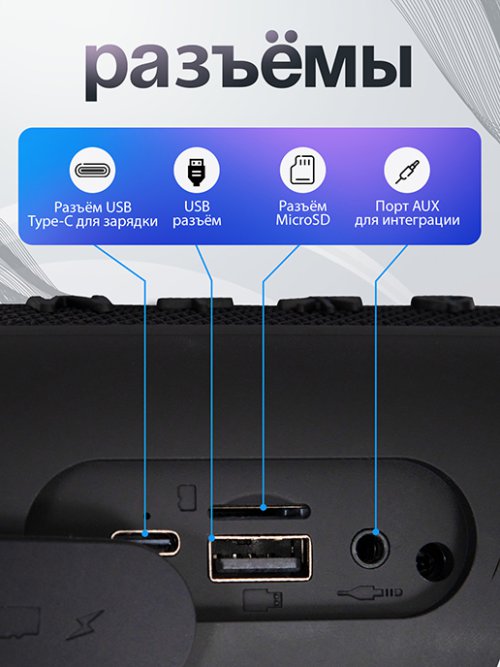 Портативная Bluetooth колонка TG-375 (черный), фото 6 из 22