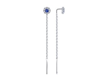 Серьги цепочки Diamant, серебро 925 проба, вставка фианит