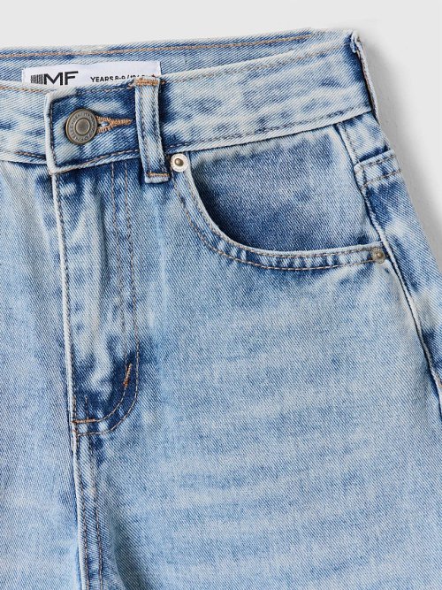 Джинсы для девочек barrel fit голубые, фото 5 из 10