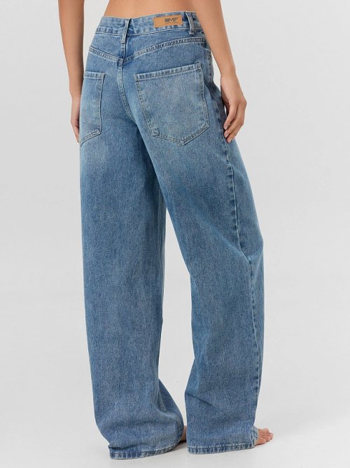 Джинсы женские Baggy fit синие со средней посадкой, фото 4 из 18