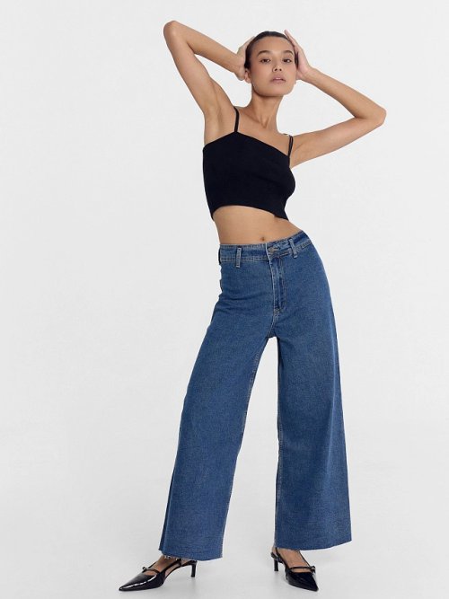 Джинсы женские wide leg синие, фото 1 из 20