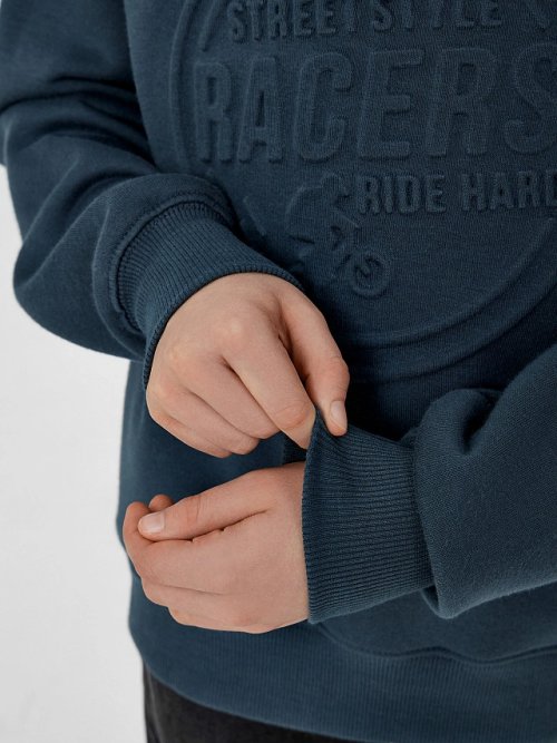 Свитшот для мальчиков синий с надписью "Streetstyle racers", фото 6 из 8