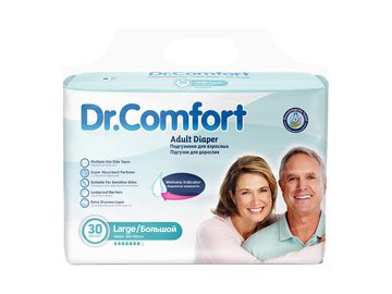Подгузники для взрослых Dr.Comfort Adult Diaper Jumbo pack Large-30 30шт