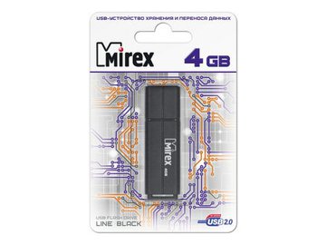 USB Flash MIREX Line Black 4GB (13600-FMULBK04)