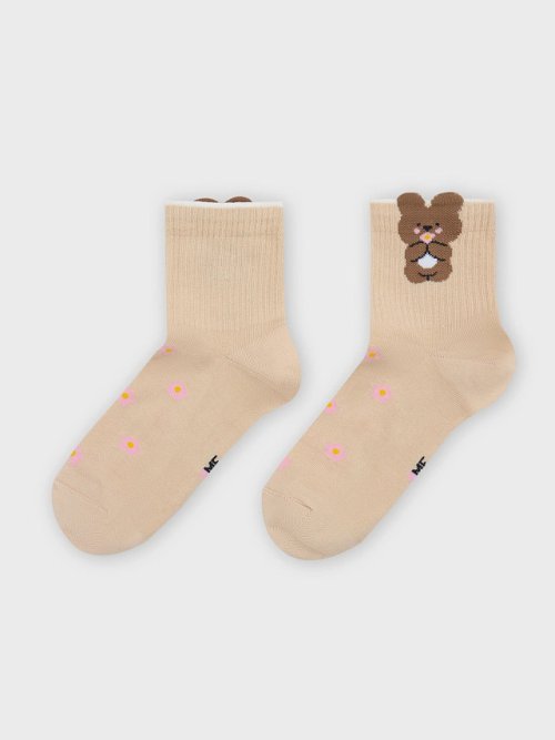 Носки женские бежевые с мишкой, фото 5 из 6