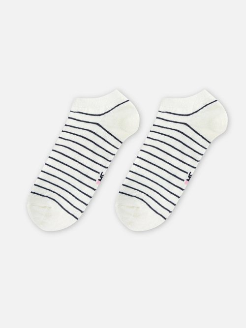 Носки женские молочно-белые с рисунком в виде полосок, фото 3 из 12