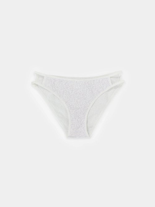 Трусы женские слипы сумрачно-белые с листочками, фото 6 из 18