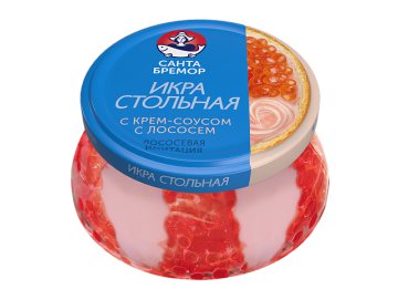 Икра Санта Бремор Стольная имитация с крем-соусом с лососем 220 г
