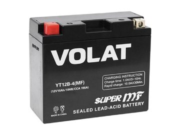 Мотоаккумулятор 10Ah (MF) L+ VOLAT YT12B-4