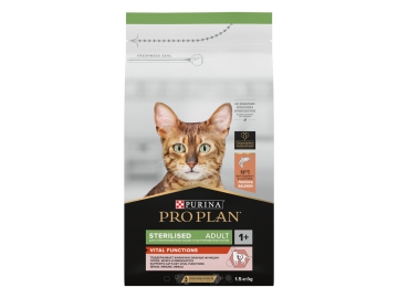 Корм Purina Pro Plan для взрослых кошек после стерилизации/кастрации с высоким содержанием лосося, VITAL FUNCTIONS, 1,5 кг
