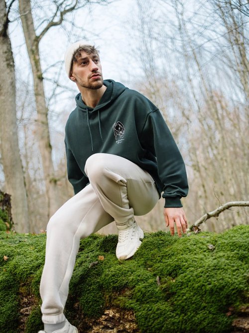 Худи мужское зеленое с принтом "Беловежская пуща", фото 1 из 8