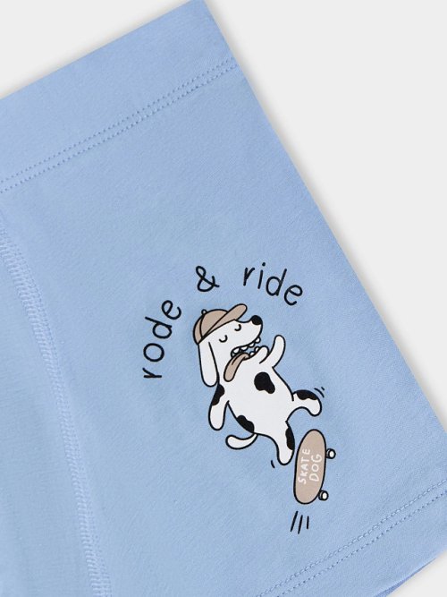 Трусы для мальчиков голубые с принтом и надписью "rode &amp; ride", фото 3 из 3