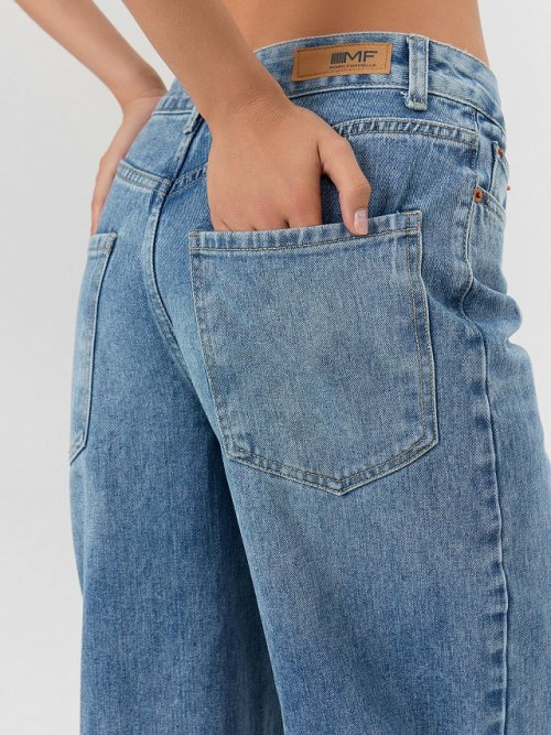 Джинсы женские Baggy fit синие со средней посадкой, фото 7 из 18