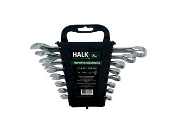 Набор ключей комбинированных 8 шт Halk 6,7,8,10,11,13,15,19 подвес