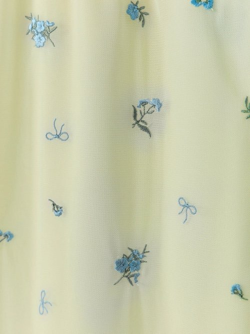 Юбка женская желтая с цветочным принтом прямого кроя, фото 7 из 8