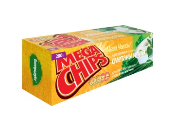 Чипсы "MEGA CHIPS" (смет.,лук)200г