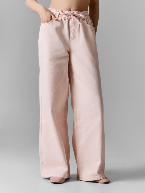 Джинсы женские wide leg розовые, фото 3 из 7
