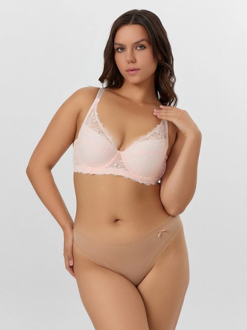 Бюстгальтер женский розовый с кружевом, фото 3 из 24