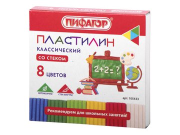 Пластилин классический школьный ПИФАГОР 105433