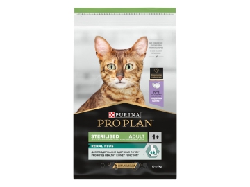 Корм Purina Pro Plan для стерилизованных и кастрированных взрослых кошек всех пород, с высоким содержанием белка, со вкусом индейки, Sterilised Adult Renal Plus, 10 кг в Минске Зообазар
