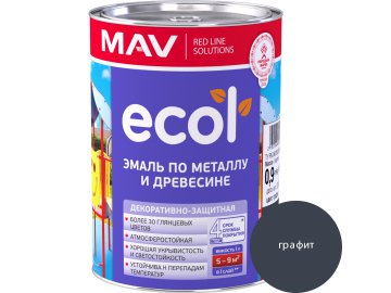 Эмаль ECOL по металлу и древесине (ПФ-115) графит глянцевая  1,0л (0,9 кг)