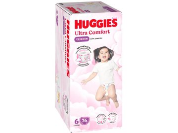 Детские трусики-подгузники Huggies ULTRA COMFORT GIRL Box 6 (15-25кг), 76шт