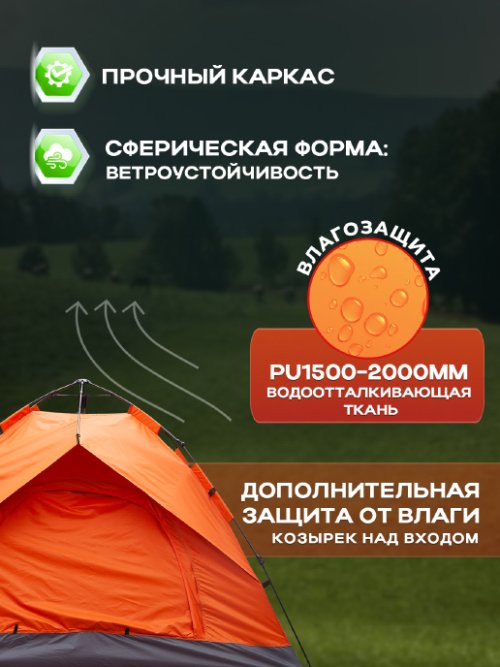 Палатка туристическая автоматическая 4-местная Travel-4A, фото 4 из 126