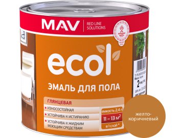 Эмаль ECOL для пола (ПФ-266) желто-коричневая глянцевая  2,4л (2 кг)