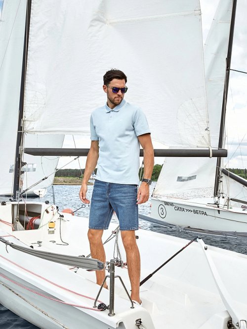 Джинсовые синие шорты для мужчин, фото 1 из 4