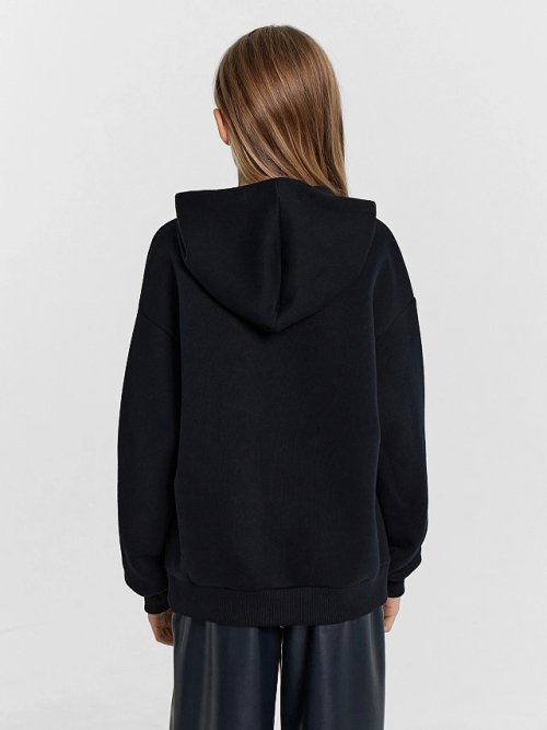 Худи для девочек черное с печатью, фото 4 из 6